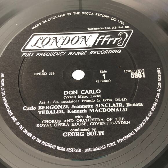 Giuseppe Verdi - Don Carlo w Tebaldi 4x Vinyl Record London 1432 A4432 Opera - Picture 6 of 6